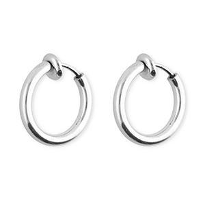 Roestvrij stalen (RVS) Stainless steel clip&nbsp;oorbellen&nbsp;/&nbsp;creolen Silver