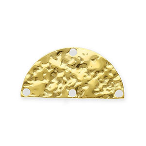 BY31&reg; Roestvrij stalen (RVS) Stainless steel onderdelen tussenstuk half gebogen met 4 oogjes Gold