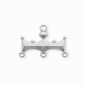 BY31&reg; Roestvrij stalen (RVS) Stainless steel onderdelen tussenstuk bar met 4 oogjes Silver