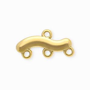 BY31&reg; Roestvrij stalen (RVS) Stainless steel onderdelen tussenstuk golvend met 4 oogjes Gold