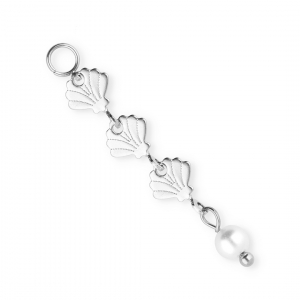 BY31&reg; Roestvrij stalen (RVS) Stainless steel jasseron bedels schelp Silver-white