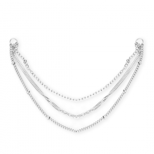 BY31&reg; Roestvrij stalen (RVS) Stainless steel jasseron bedels / tussenstuk  triple layer Silver