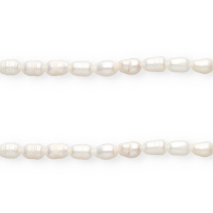 Imperfecte zoetwaterparels rice 8x6mm Natural white