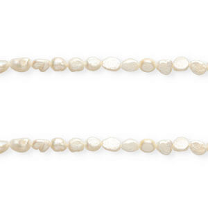 Imperfecte zoetwaterparels nugget ovaal 9x7-8mm Natural white