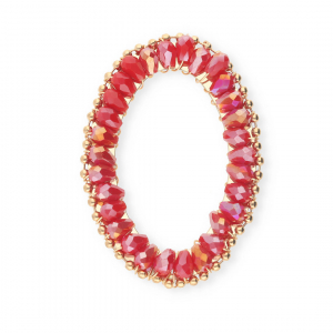 Top facet hangers ovaal Red AB-gold
