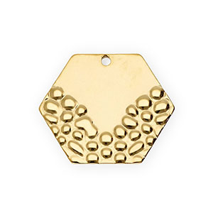 Roestvrij stalen (RVS) Stainless steel bedels hexagon Gold