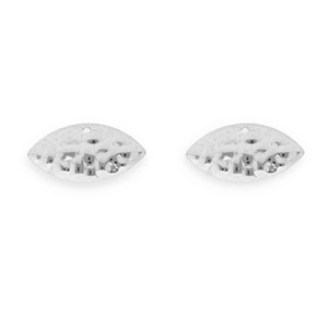 Roestvrij stalen (RVS) Stainless steel onderdelen oorbellen / oorstekers ovaal met oogje Silver