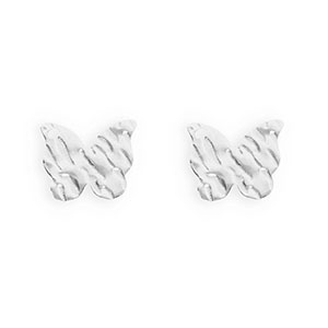 Roestvrij stalen (RVS) Stainless steel onderdelen  oorbellen / oorstekers vlinder met oogje Silver