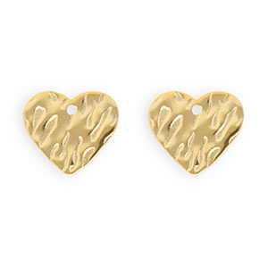 Roestvrij stalen (RVS) Stainless steel onderdelen  oorbellen / oorstekers hart met oogje Gold