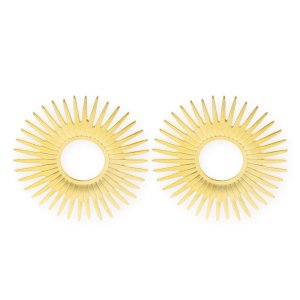 Roestvrij stalen (RVS) Stainless steel onderdelen oorbellen&nbsp;/&nbsp;oorstekers zon met oogje Gold