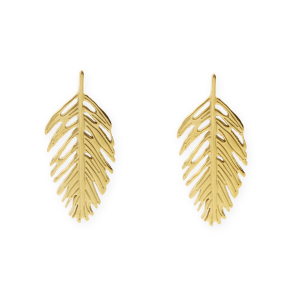 Roestvrij stalen (RVS) Stainless steel onderdelen oorbellen&nbsp;/&nbsp;oorstekers blad met oogje Gold