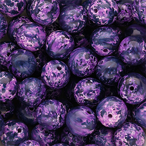 12 mm glaskralen Multicolour purple