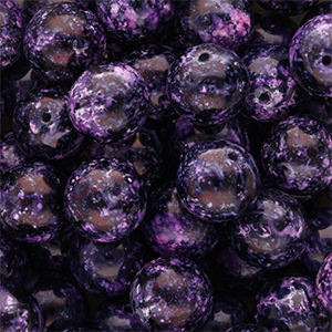 14 mm glaskralen Multicolour purple