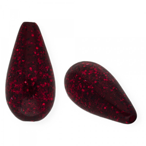 Polaris Elements kralen druppel vorm Paipolas Berry wine red