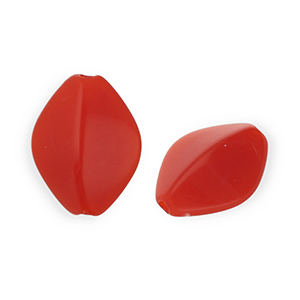 Acryl kralen ruit Red-white marble