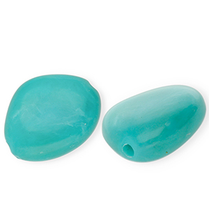Acryl kralen irregular Turquoise blue-brown-white marble