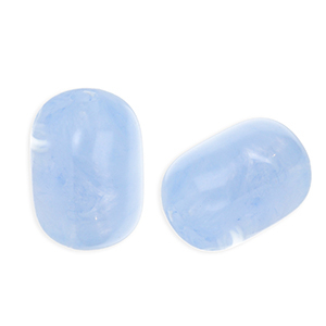 Acryl kralen tube Light blue-white marble