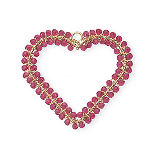 Top facet hangers hart Gold-magenta pink