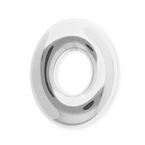Roestvrij stalen (RVS) Stainless steel onderdelen bedels / tussenstuk ovaal Silver
