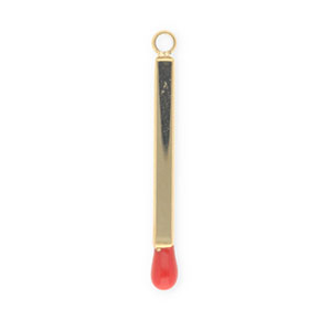 Roestvrij stalen (RVS) Stainless steel bedels lucifer Gold-red