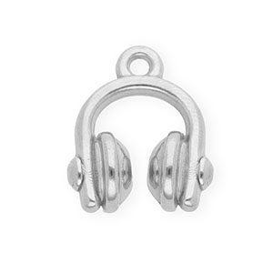 Roestvrij stalen (RVS) Stainless steel bedels koptelefoon Silver