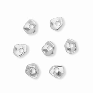 Roestvrij stalen (RVS) Stainless steel kralen spacer nugget Silver