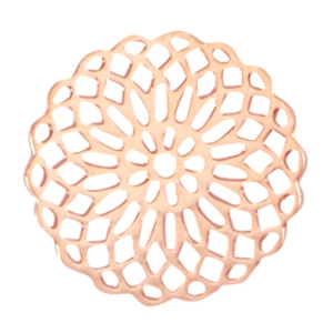 Bohemian tussenstuk rond 15mm Rosegold