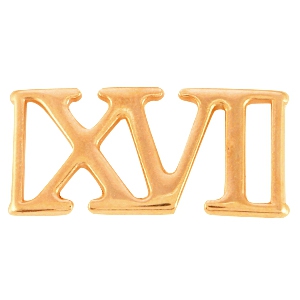DQ metalen tussenstuk Romeinse #16 "XVI" Ros&eacute; goud (nikkelvrij)