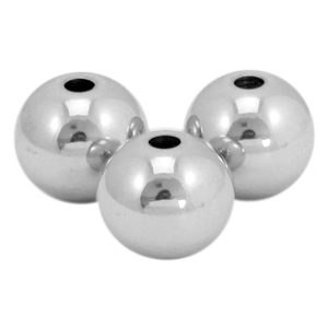 Roestvrij stalen (RVS) Stainless steel kralen 6mm Zilver 