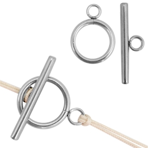 Roestvrij stalen (RVS) kapittelslot stainless steel Zilver