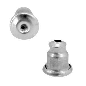 Roestvrij stalen (RVS) Stainless steel oorbel stoppers Zilver