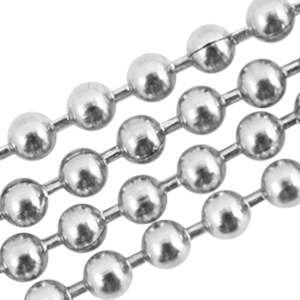 Roestvrij stalen (RVS) ball chain 2mm stainless steel Zilver 