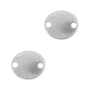 Bedels DQ metaal tussenstuk ovaal Antiek zilver (nikkelvrij)