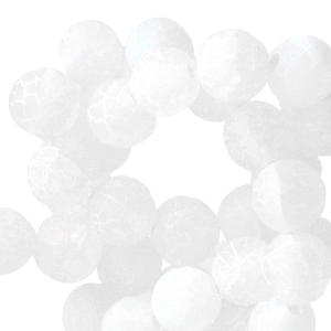 Natuursteen kralen calchedoon en agaat 6mm White opal