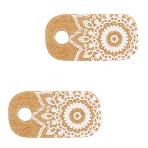 Sieraden kaartjes 'made with love" mandala Brown