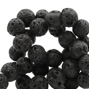8 mm natuursteen kralen mat Lava Black