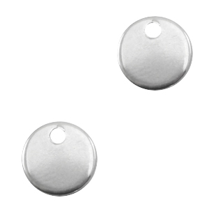 Roestvrij stalen (RVS) stainless steel bedels 8mm Zilver