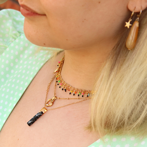 Sieraden inspiratie met het nieuwe stainless steel jasseron met oil gekleurde spikes: