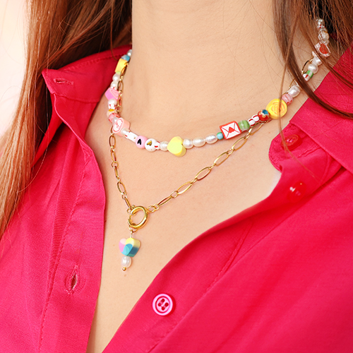 Valentijns sieraden met kleurrijke polymeer kralen