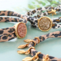 Maak leuke armbanden en haarelastieken met stitched elastisch lint leopard: