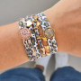 Maak leuke armbanden en haarelastieken met stitched elastisch lint leopard: