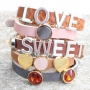 Trendy Cuoio en Love Crystal armbanden gecombineerd met metalen letter schuivers!