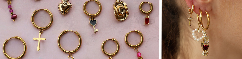 Nieuwe collectie roestvrij stalen creolen met oogje Nieuwe collectie roestvrij stalen creolen met oogje