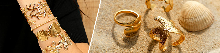 Roestvrij stalen bangle armbanden en ringen