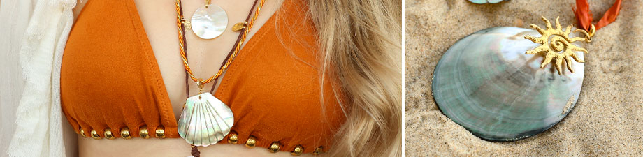 Nieuwe collectie grote schelp hangers en kralen Nieuwe collectie grote schelp hangers en kralen