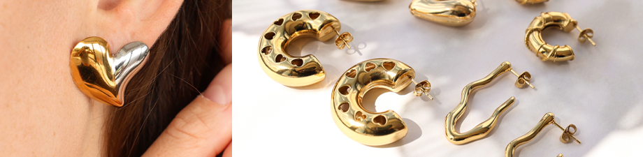 Kant-en-klare rvs oorbellen in speelse vormen Kant-en-klare rvs oorbellen in speelse vormen