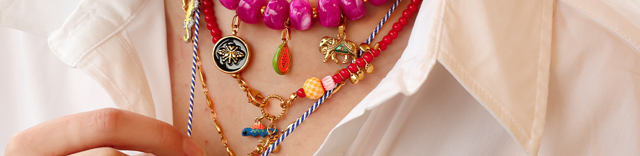 Roestvrij stalen bedels met enamel