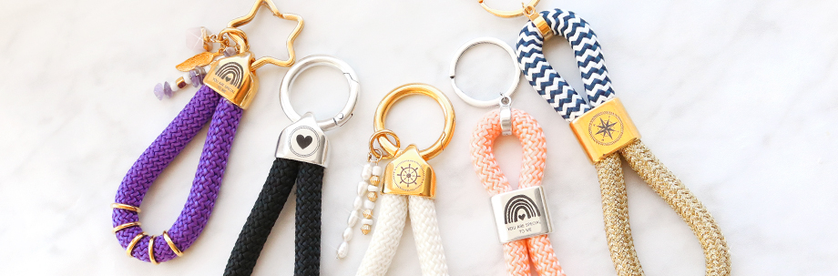 Nieuw in de collectie! DQ sleutelhangers met maritiem koord