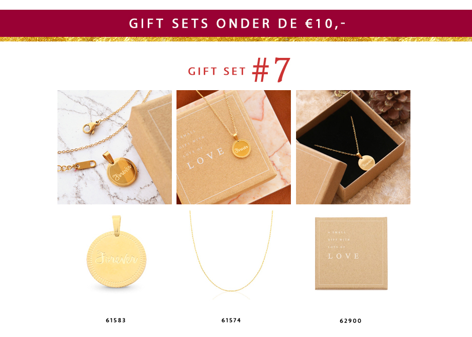 Gift set 7: Stainless steel kettingen met Mix & Match hanger