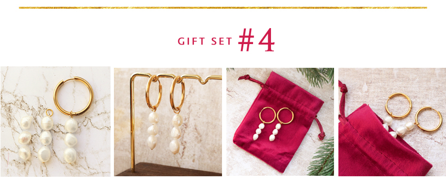 Gift set 4: Stijlvolle oorbellen met zoetwaterparels